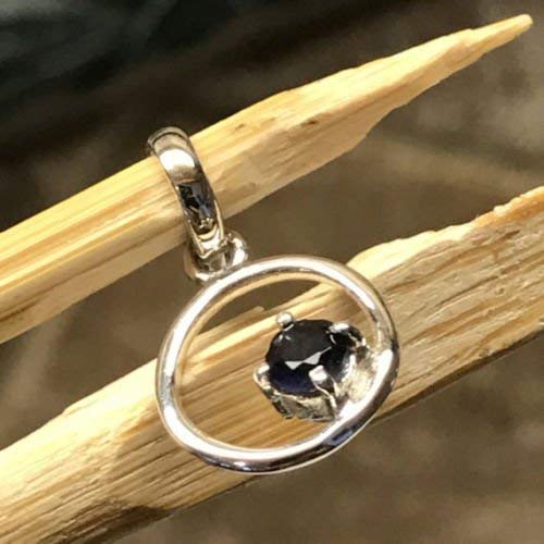 Natural 1.5ct Iolite 925 Sterling Silver Pendant 15mm
