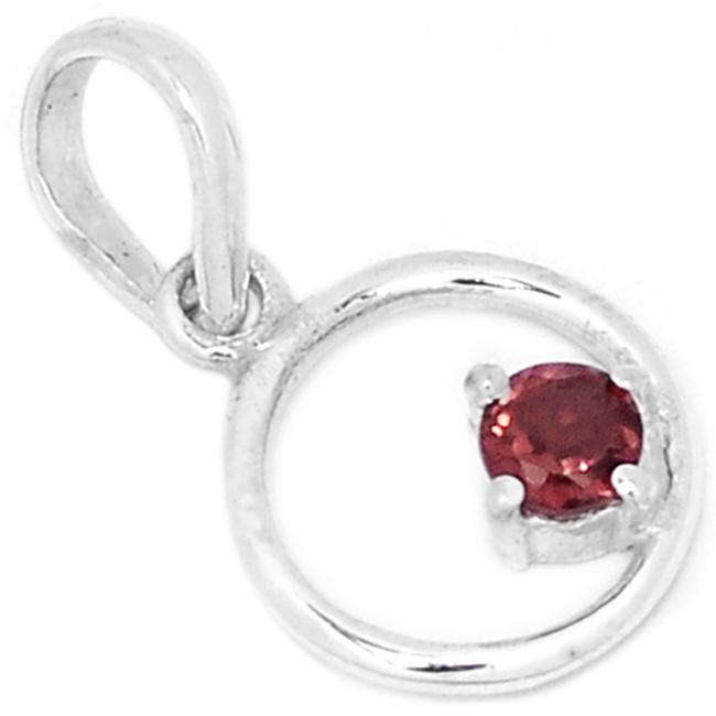 Natural Pyrope Garnet 925 Solid Sterling Silver Pendant 12mm