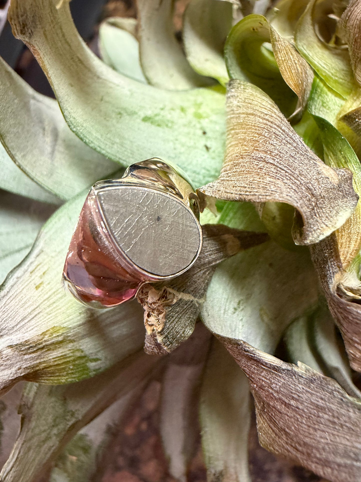 Natural Muonionalusta Meteorite Sweden 925 Solid Sterling Silver Ring Size 8.25