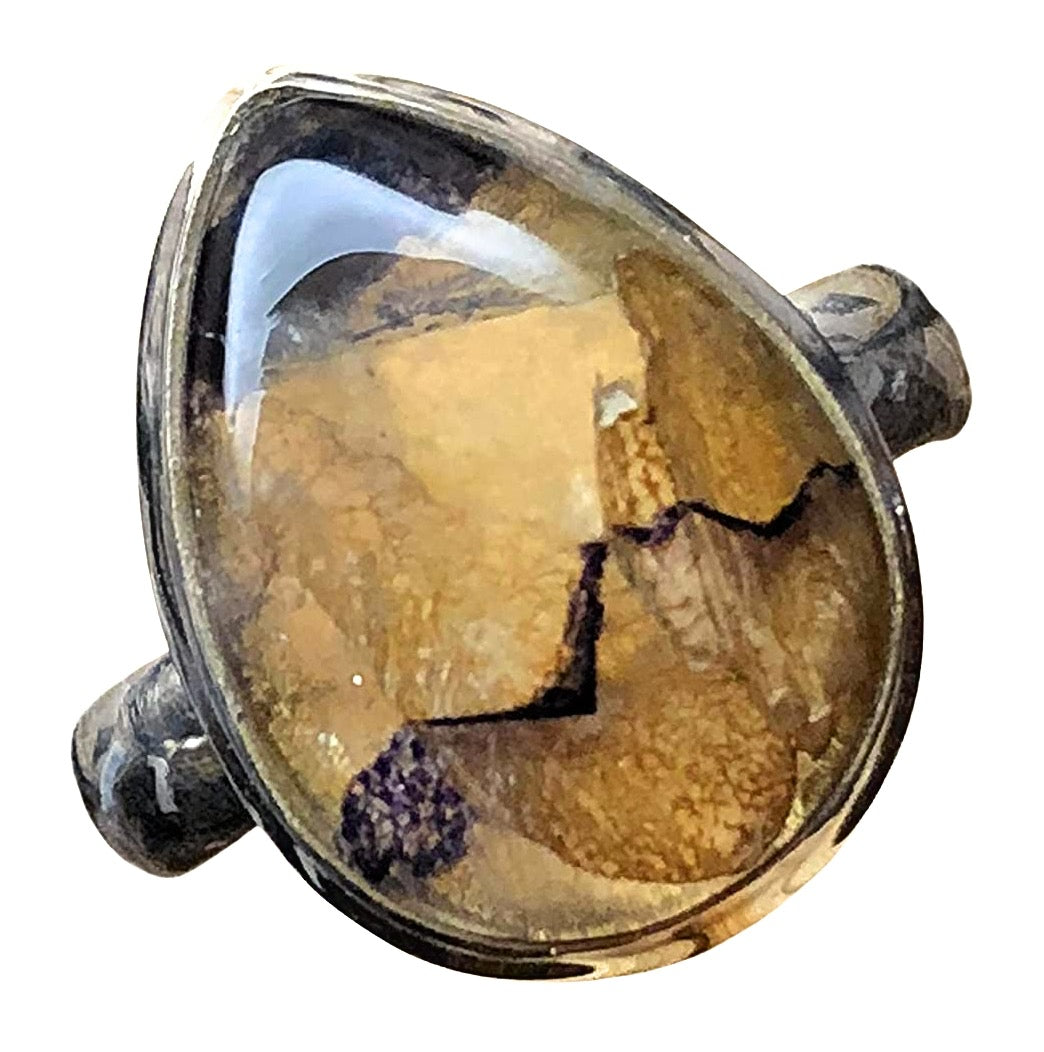 Natural Blue John 925 Solid Sterling Silver Ring Size 8.25 - Natural Rocks by Kala