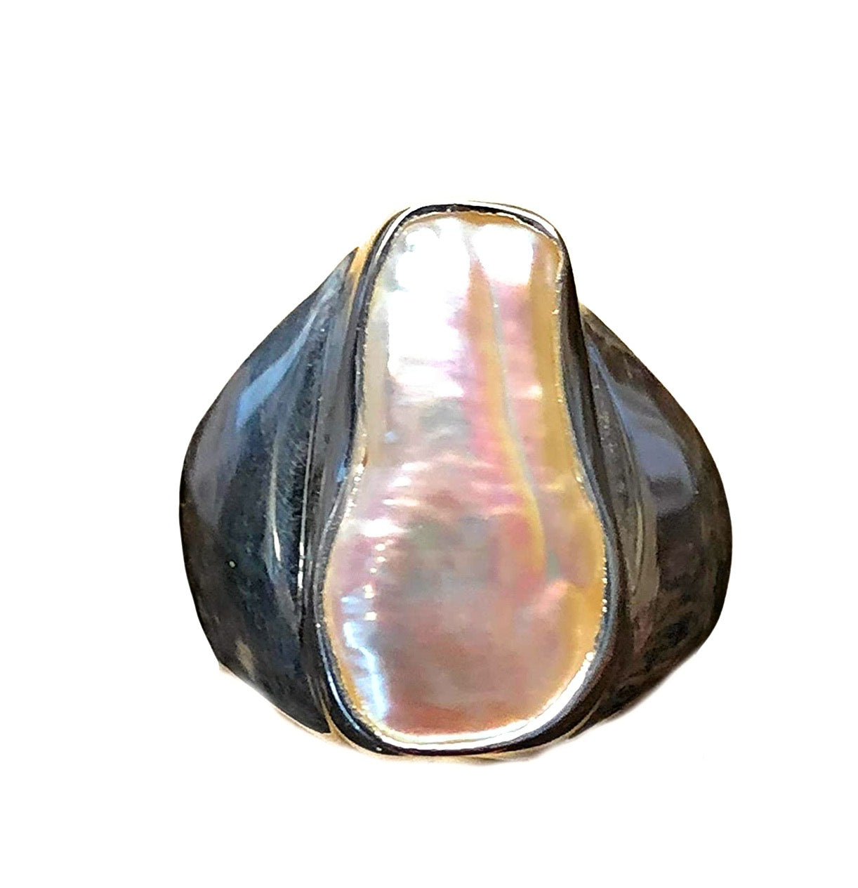 Natural Mother of Pearl 925 Solid Sterling Silver Ring 7.25 - Natural Rocks by Kala