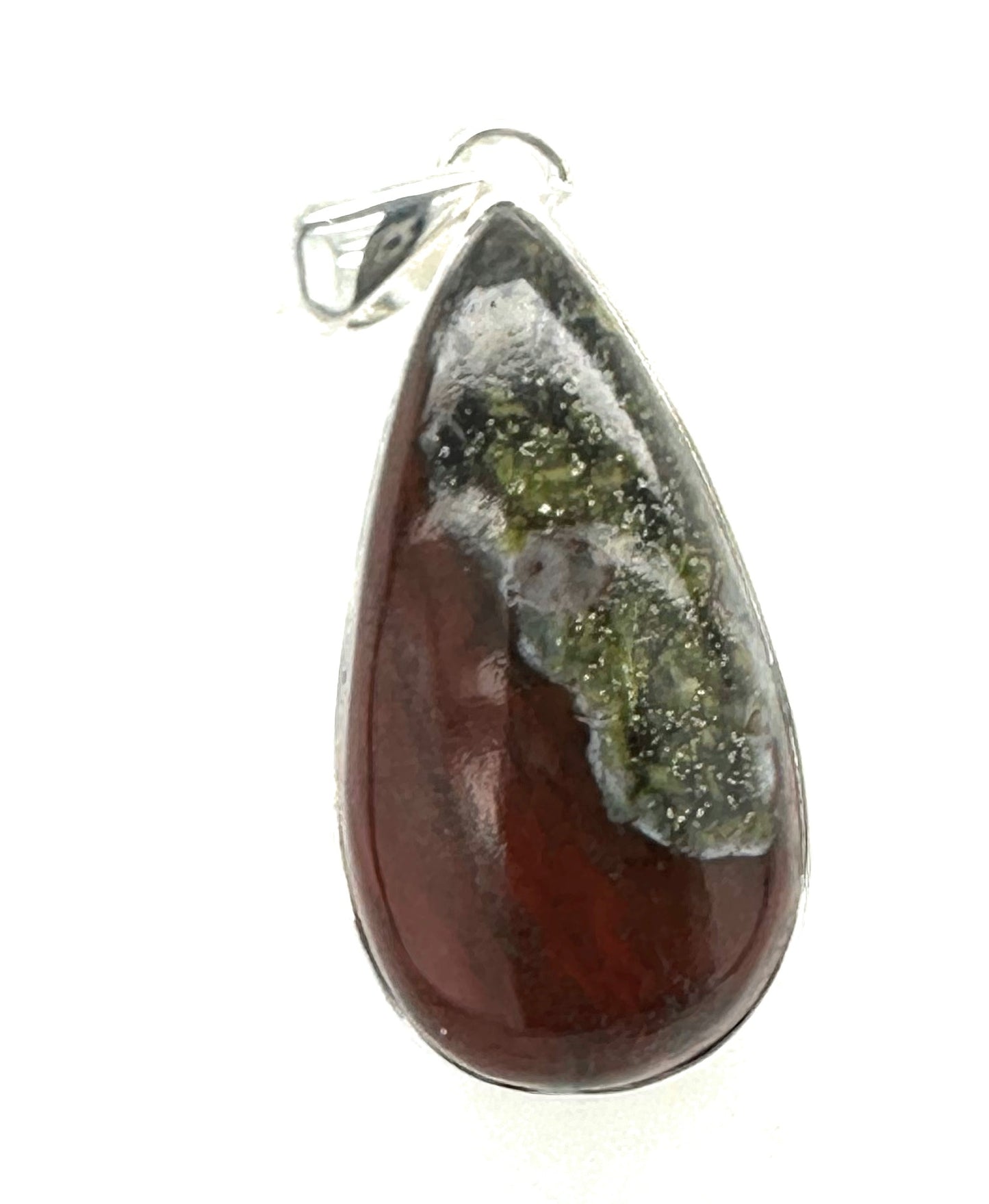 Genuine Chrysocolla Cuprite 925 Solid Sterling Silver Pendant 45mm