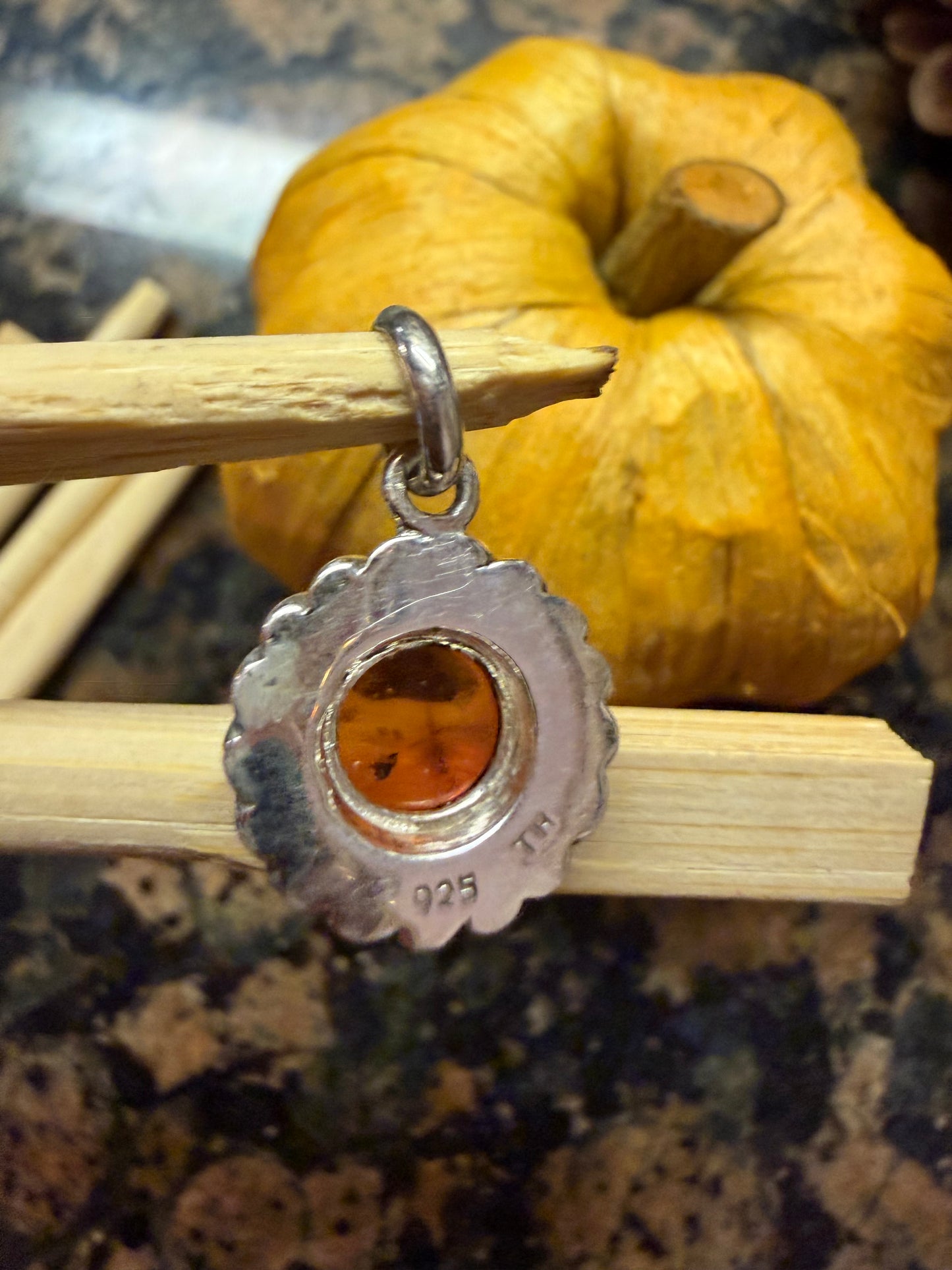 Beautiful Baltic Amber 925 Solid Sterling Silver Pendant 20 - Natural Rocks by Kala