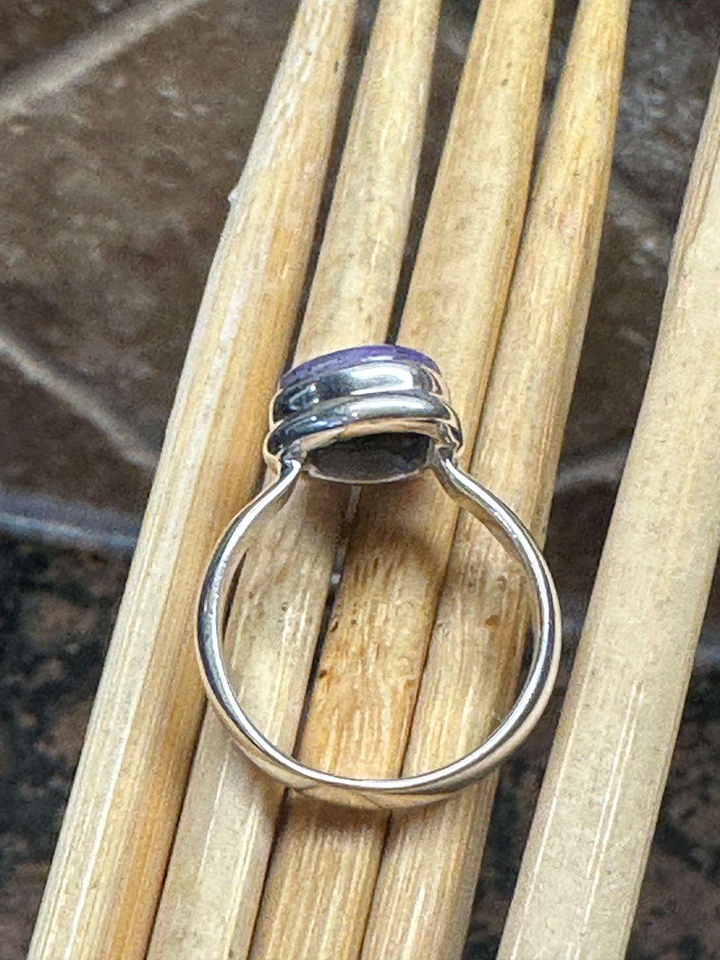 Natural Purple Sugilite 925 Solid Sterling Silver Ring Size 6.5 - Natural Rocks by Kala