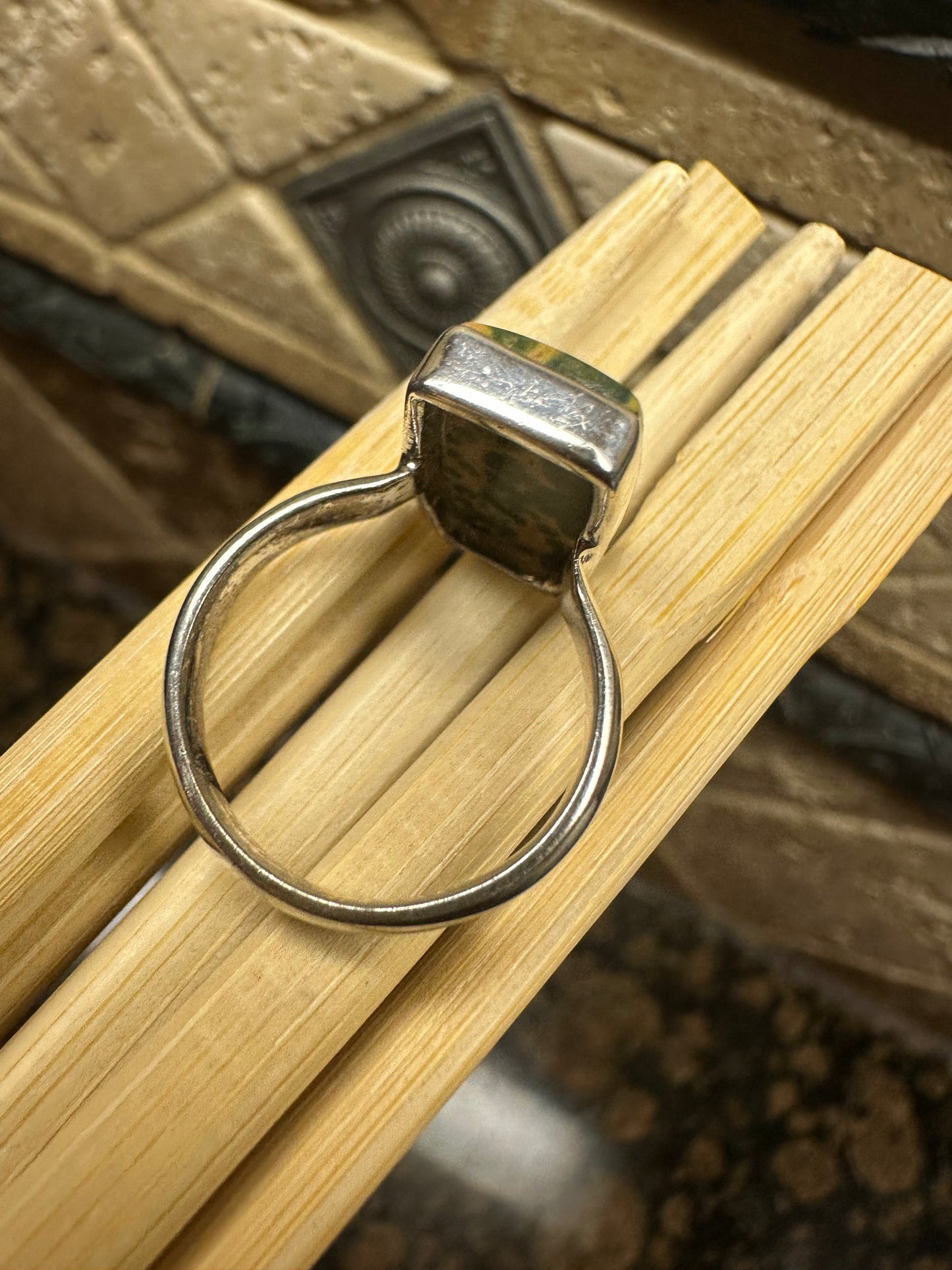 Natural Orbicular Jasper 925 Sterling Silver Ring Size 7