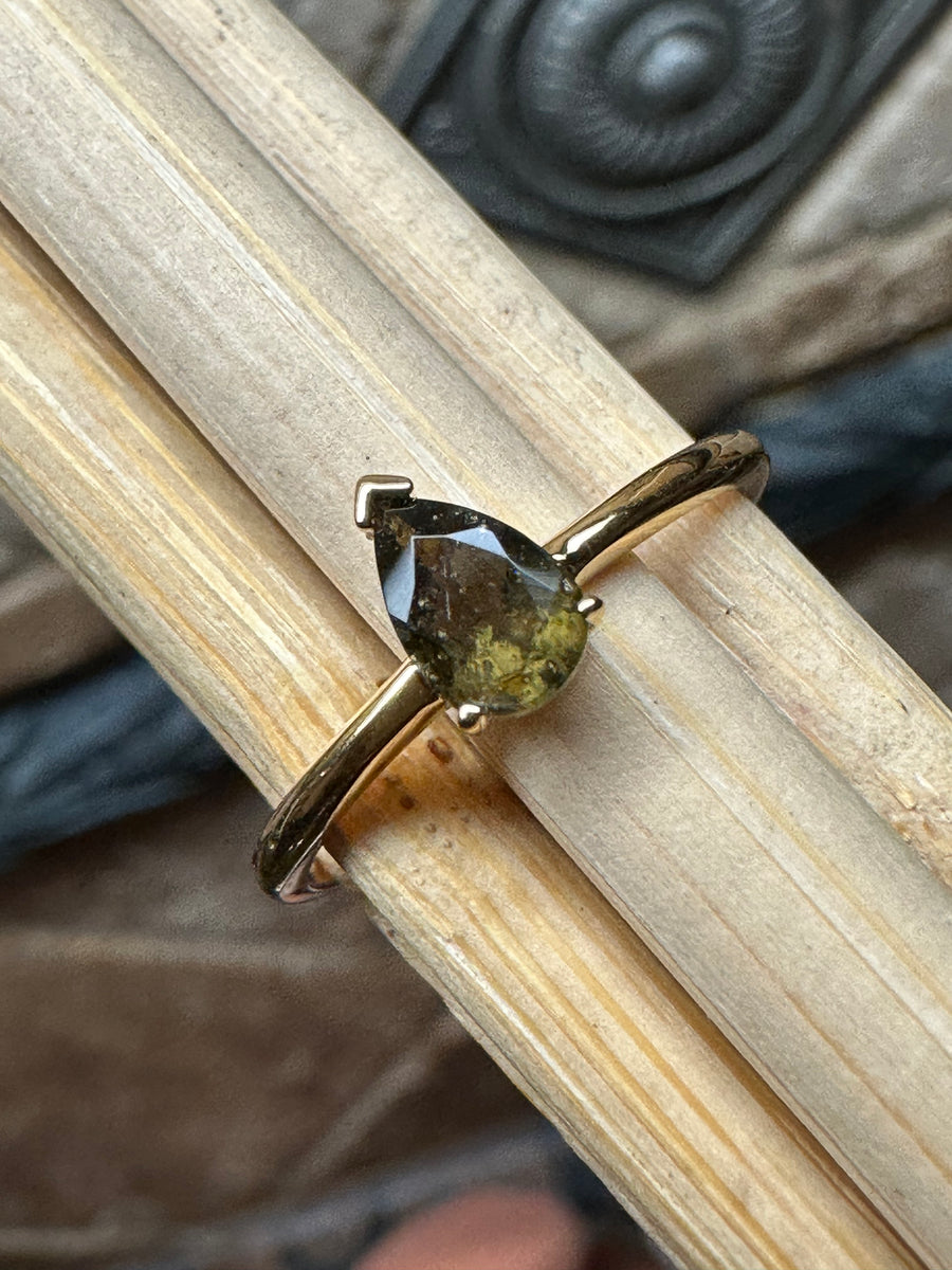 Moldavite Ring US 8 - Sterling Silver - Birthstone Jewelry - Moldavite Engagement retailer Ring - Greenstone Ring - Birthstone Jewelry