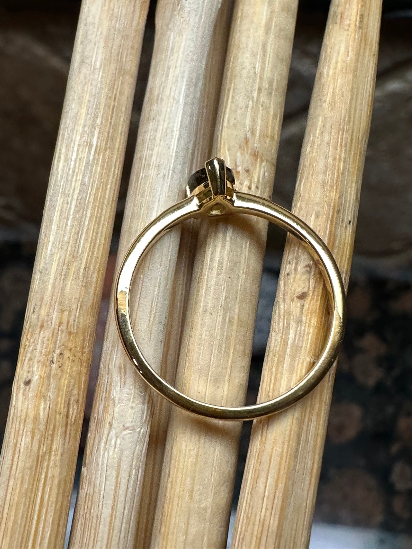 Natural Green Moldavite 925 Solid Sterling Silver Engagement Ring Size 5, 6, 7, 8, 9