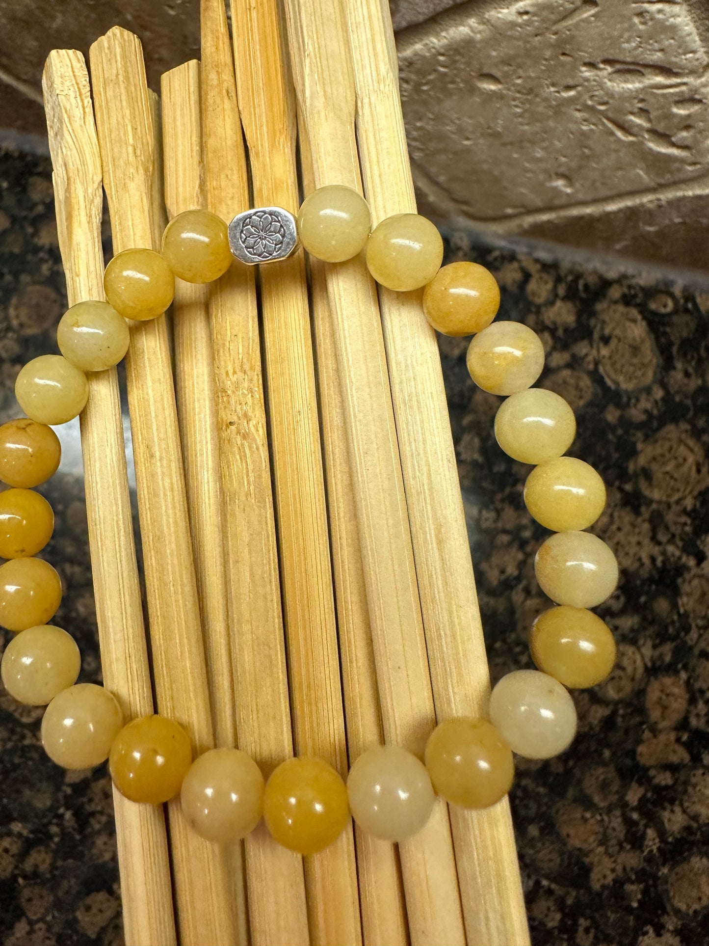 Natural Yellow Agate 925 Sterling Silver Bracelets