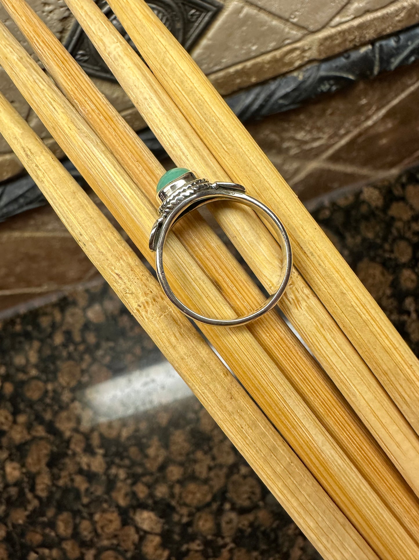 Natural Green Chrysoprase 925 Solid Sterling Silver Engagement Ring Size 6, 7, 8, 9