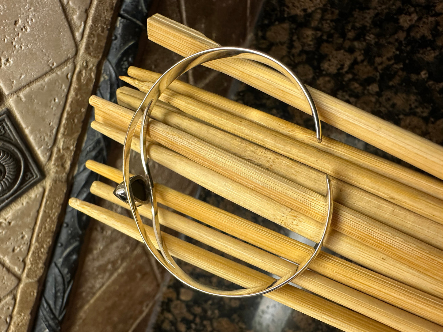 Natural Canadian Ammolite 925 Solid Sterling Silver Cuff Bracelets