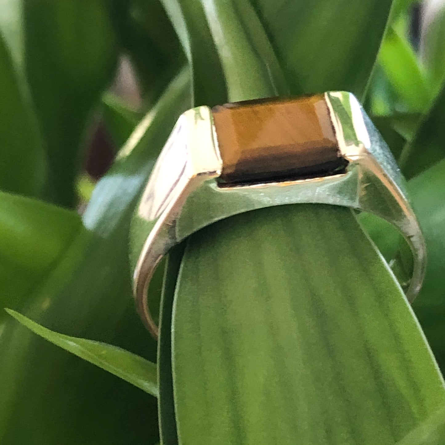 Natural Tiger's Eye 925 Sterling Silver Men's Ring Size 7, 8, 9, 10, 11, 12, 13