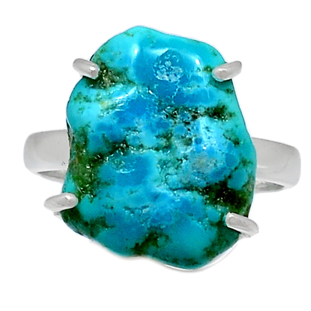 Natural Sleeping Beauty Turquoise 925 Solid Sterling Silver Unisex Ring Size 6.25