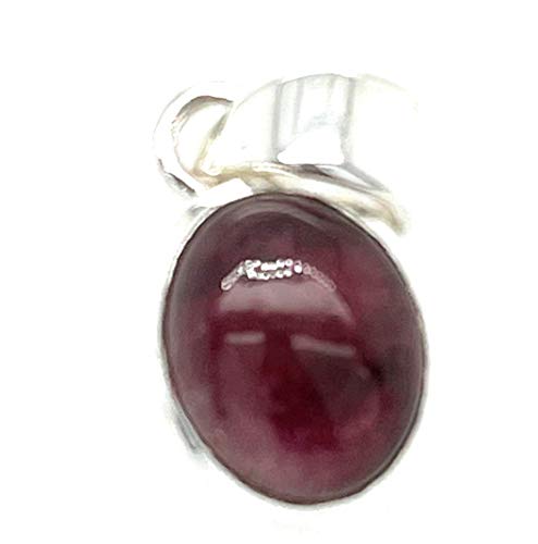 Natural Pink Tourmaline 925 Solid Sterling Silver Pendant 22mm - Natural Rocks by Kala