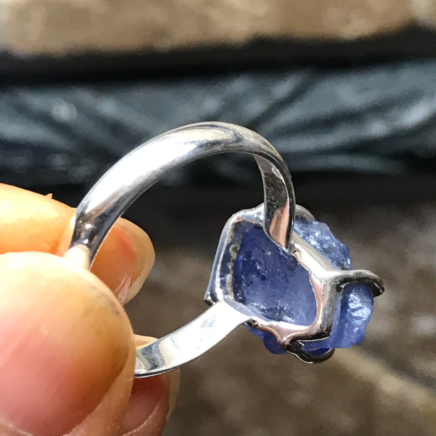 Natural Tanzanite 925 Solid Sterling Silver Ring Size 8 - Natural Rocks by Kala