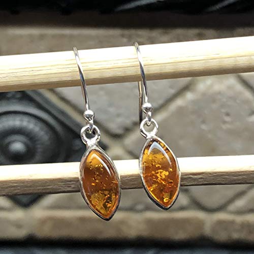 Baltic Amber 925 Solid Sterling Silver Earrings 25mm - Natural Rocks by Kala