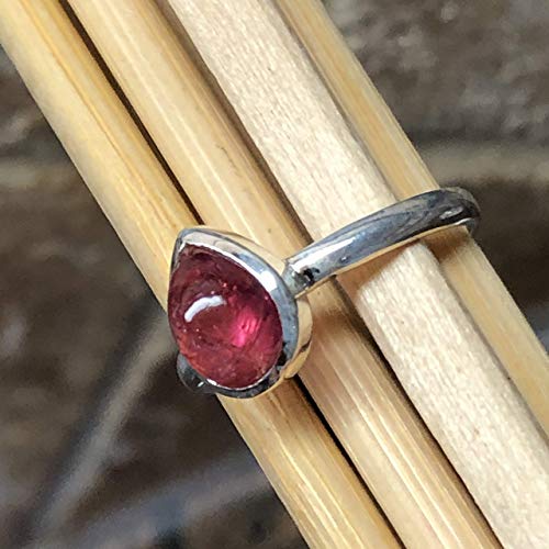 Natural Pink Tourmaline 925 Solid Sterling Silver Engagement Ring Size 7.25, 8.5 - Natural Rocks by Kala