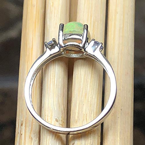 Genuine Ethiopian Opal, Tanzanite 925 Solid Sterling Silver Engagement Ring Size 5, 6, 7, 8, 9 - Natural Rocks by Kala