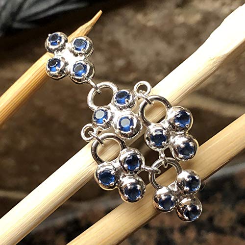 Natural 4ct Blue Sapphire 925 Solid Sterling Silver Pendant 50mm - Natural Rocks by Kala