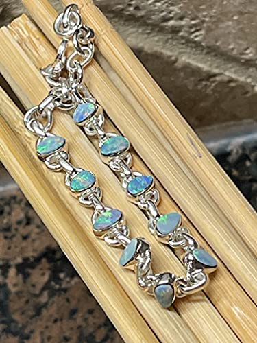 Genuine Australian Opal 925 Solid Sterling Silver Bracelets 8" - Natural Rocks by Kala