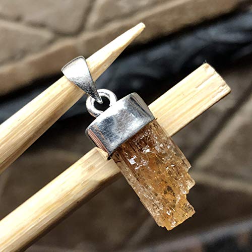 Natural Imperial topaz 925 Sterling Silver Pendant 25mm - Natural Rocks by Kala