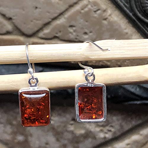 Baltic Amber 925 Solid Sterling Silver Earrings 25mm - Natural Rocks by Kala