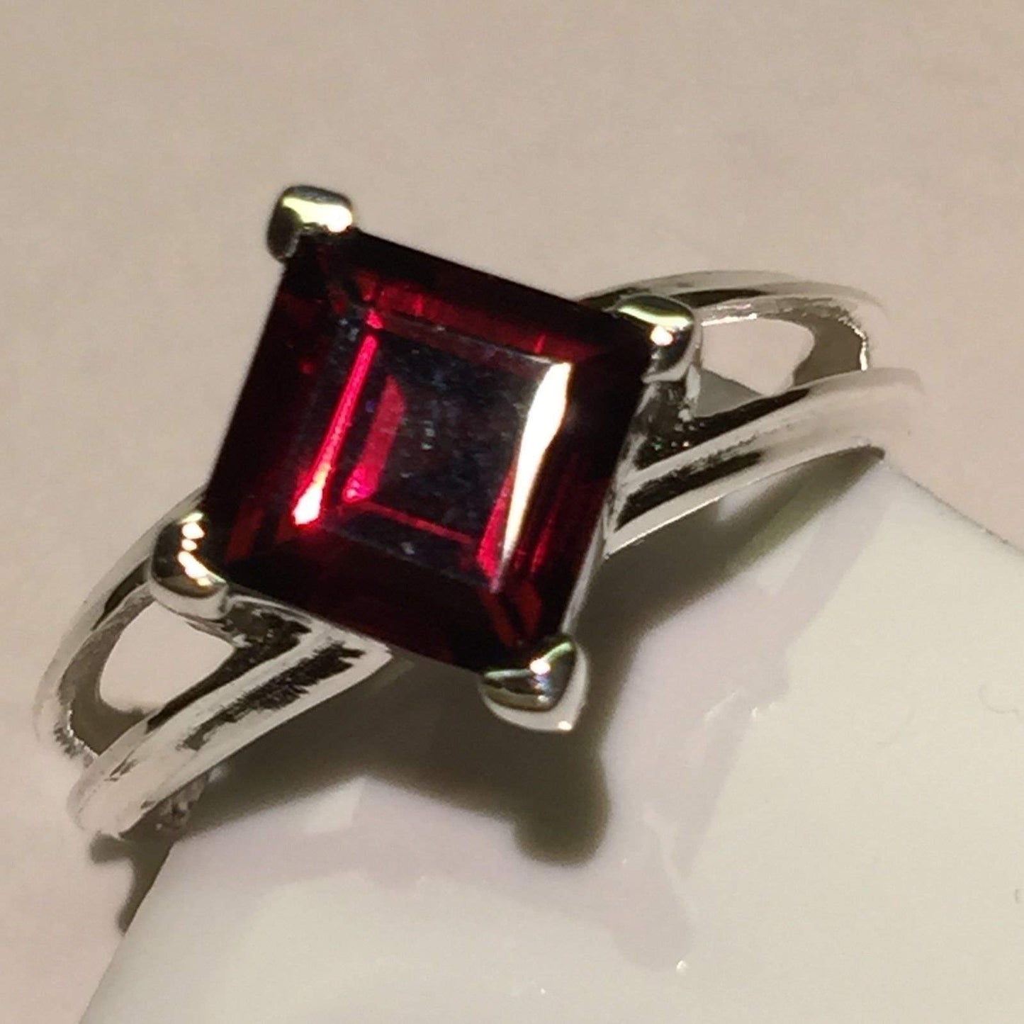 Natural 1.25ct Pyrope Garnet 925 Solid Sterling Silver Ring Size 7, 8, 9 - Natural Rocks by Kala