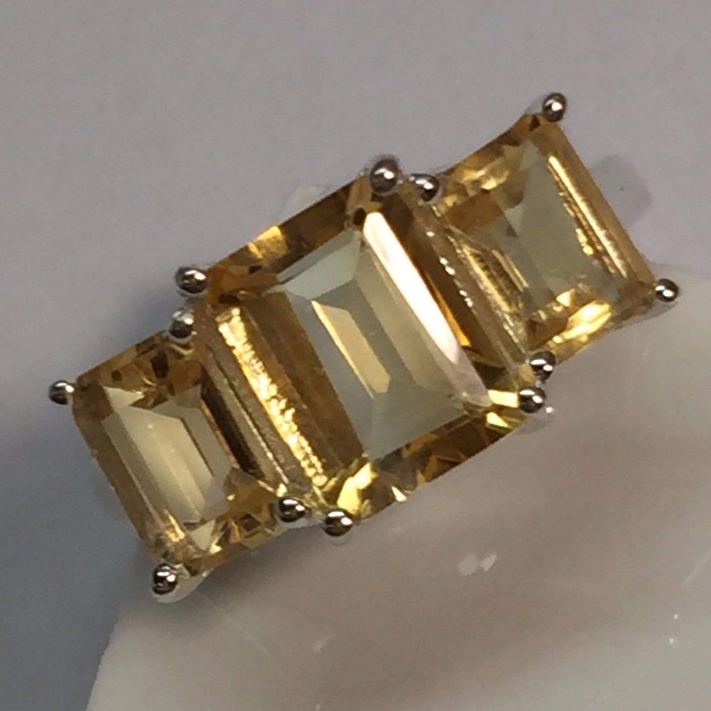 Natural 4ct Golden Citrine 925 Solid Sterling Silver Ring Size 6, 7, 8, 9 - Natural Rocks by Kala