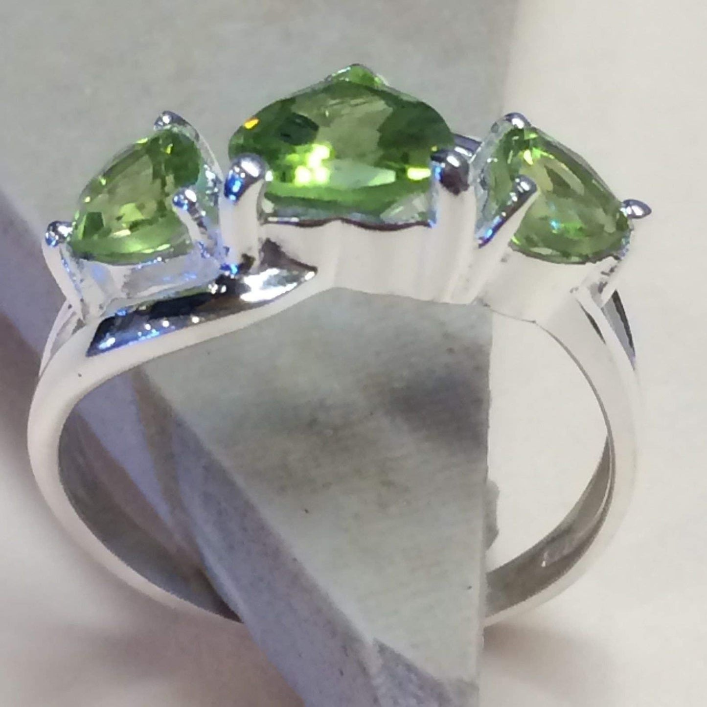 Genuine 2ct Peridot 925 Solid Sterling Silver Ring Size 6, 7, 8, 9 - Natural Rocks by Kala