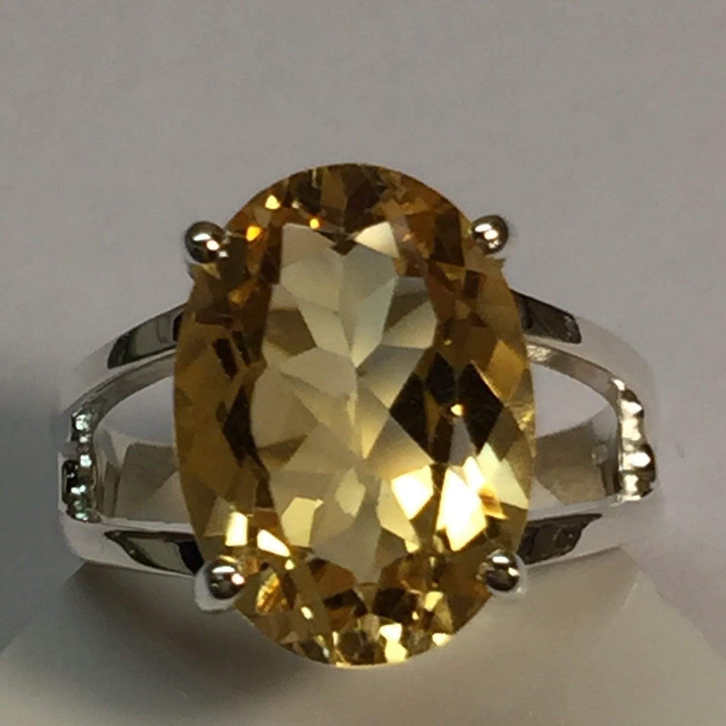 Genuine 4ct Golden Citrine 925 Solid Sterling Silver Ring Size 6, 7, 8, 9 - Natural Rocks by Kala