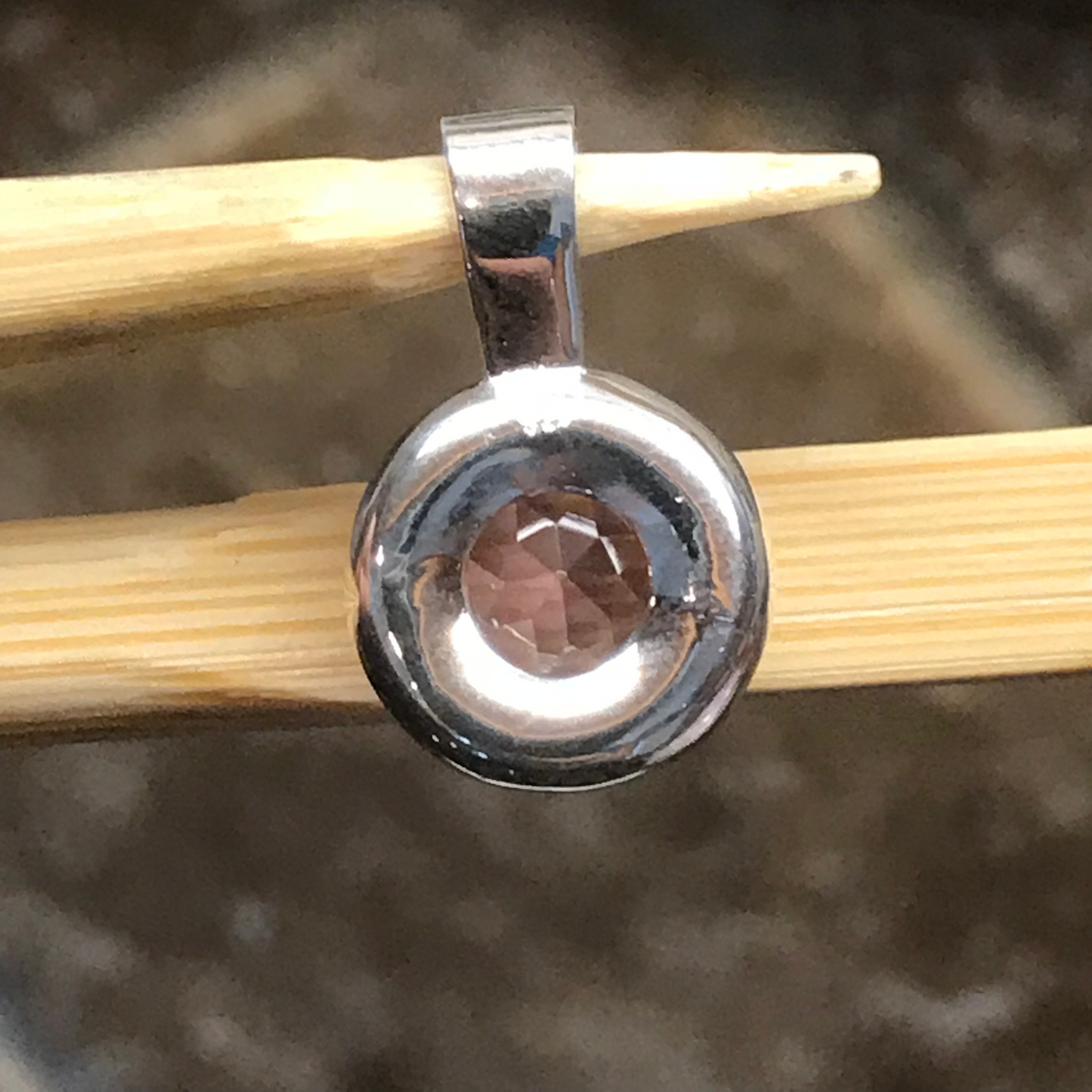 Natural 1.25ct Amethyst 925 Solid Sterling Silver Pendant 15mm - Natural Rocks by Kala