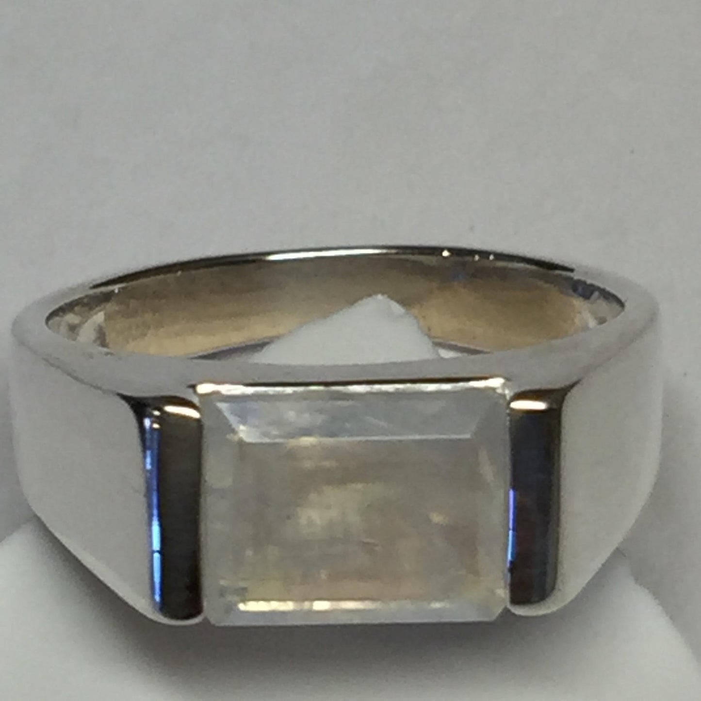 Natural Rainbow Moonstone 925 Solid Sterling Silver Men's Ring Size 7, 8, 9, 10, 11, 12, 13 - Natural Rocks by Kala