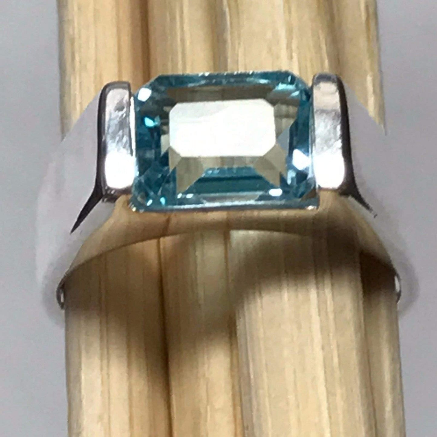 Natural 2ct Blue Topaz 925 Sterling Silver Men's Ring Size 6, 7, 8, 9, 12 - Natural Rocks by Kala