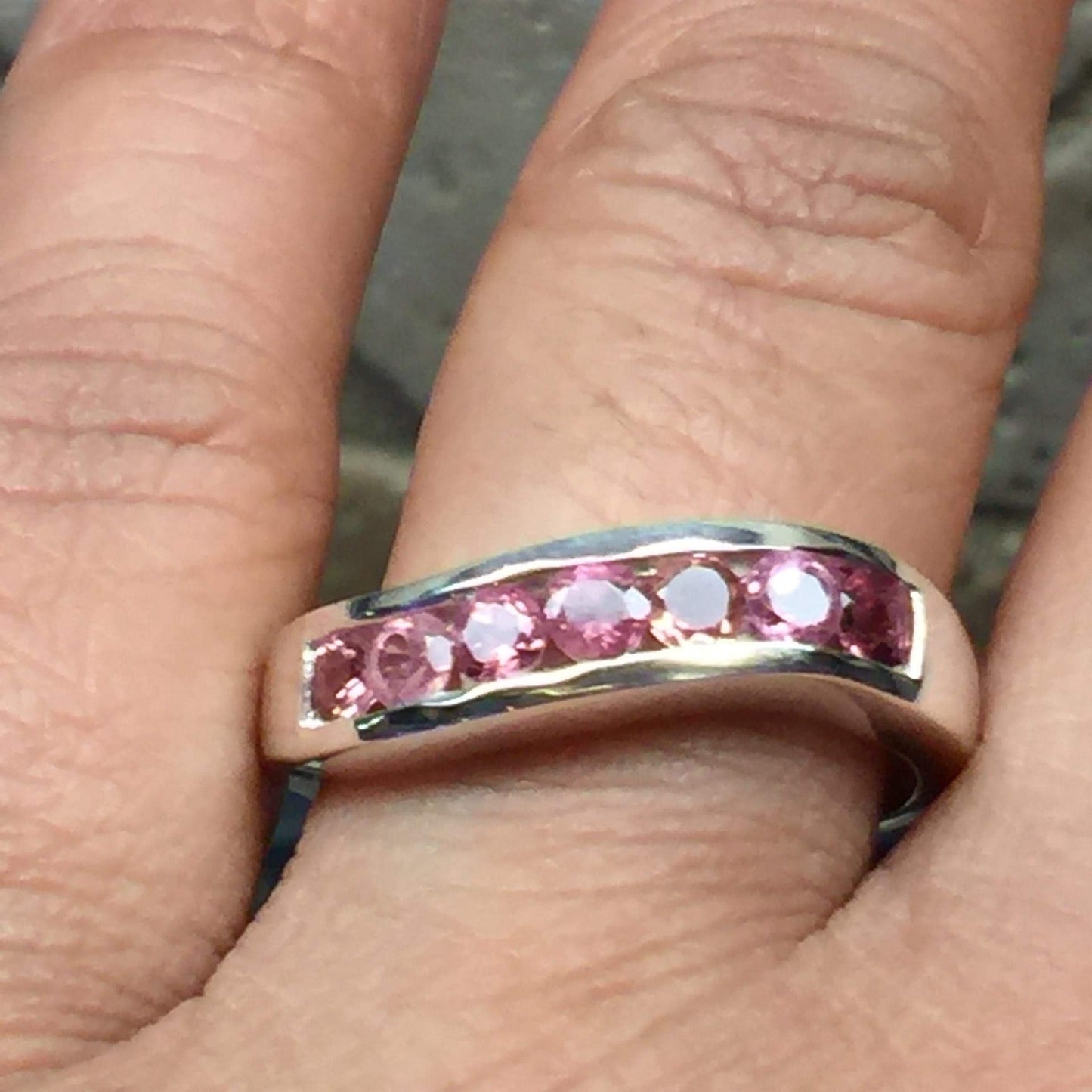 Natural 2.5ct Rubellite Tourmaline 925 Sterling Silver Ring Size 6, 7, 8 - Natural Rocks by Kala