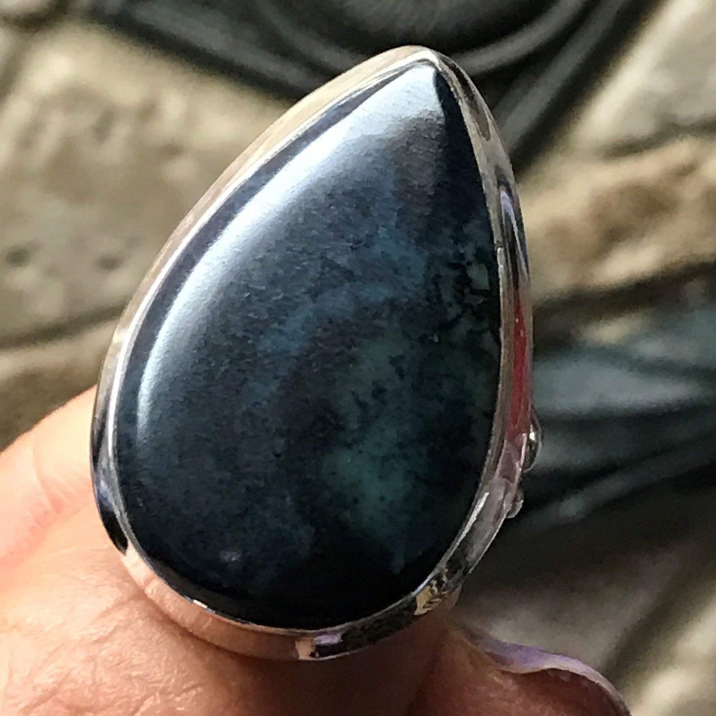 Natural Blue Vivianite Ring Size 7.25 - Natural Rocks by Kala
