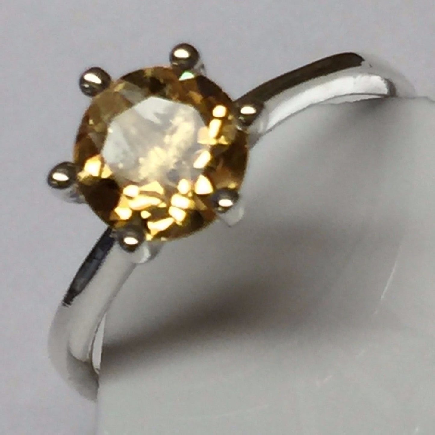 Natural 1ct Golden Citrine 925 Solid Sterling Silver Engagement Ring Size 6, 7, 8 - Natural Rocks by Kala