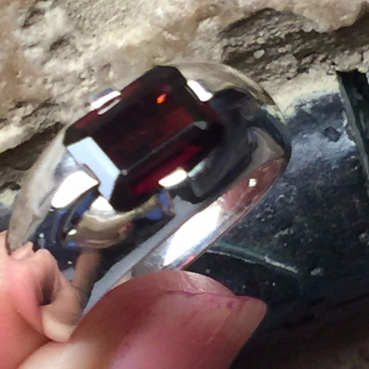 Natural 2ct Pyrope Garnet 925 Solid Sterling Silver Unisex Ring Size 6, 7, 8, 9 - Natural Rocks by Kala