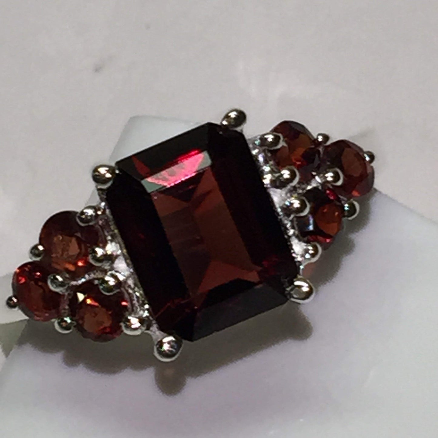Natural 4ct Pyrope Garnet 925 Solid Sterling Silver Ring Size 6, 7, 8, 9 - Natural Rocks by Kala