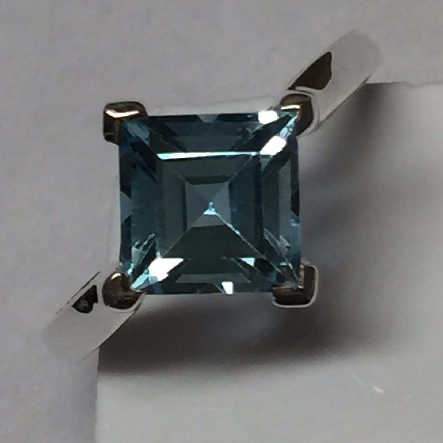 Natural 1.25ct Blue Topaz 925 Solid Sterling Silver Engagement Ring Size 5, 6, 7, 8, 9 - Natural Rocks by Kala