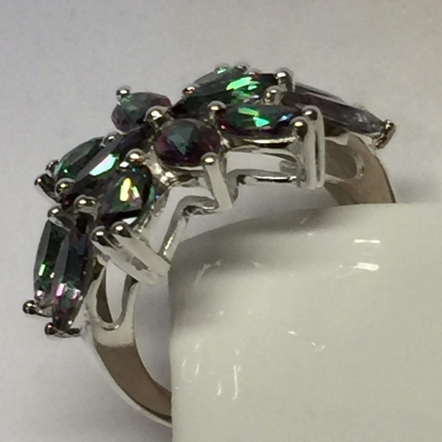 10ct Rainbow Mystic Topaz 925 Solid Sterling Silver Ring Size 6, 7, 8 - Natural Rocks by Kala