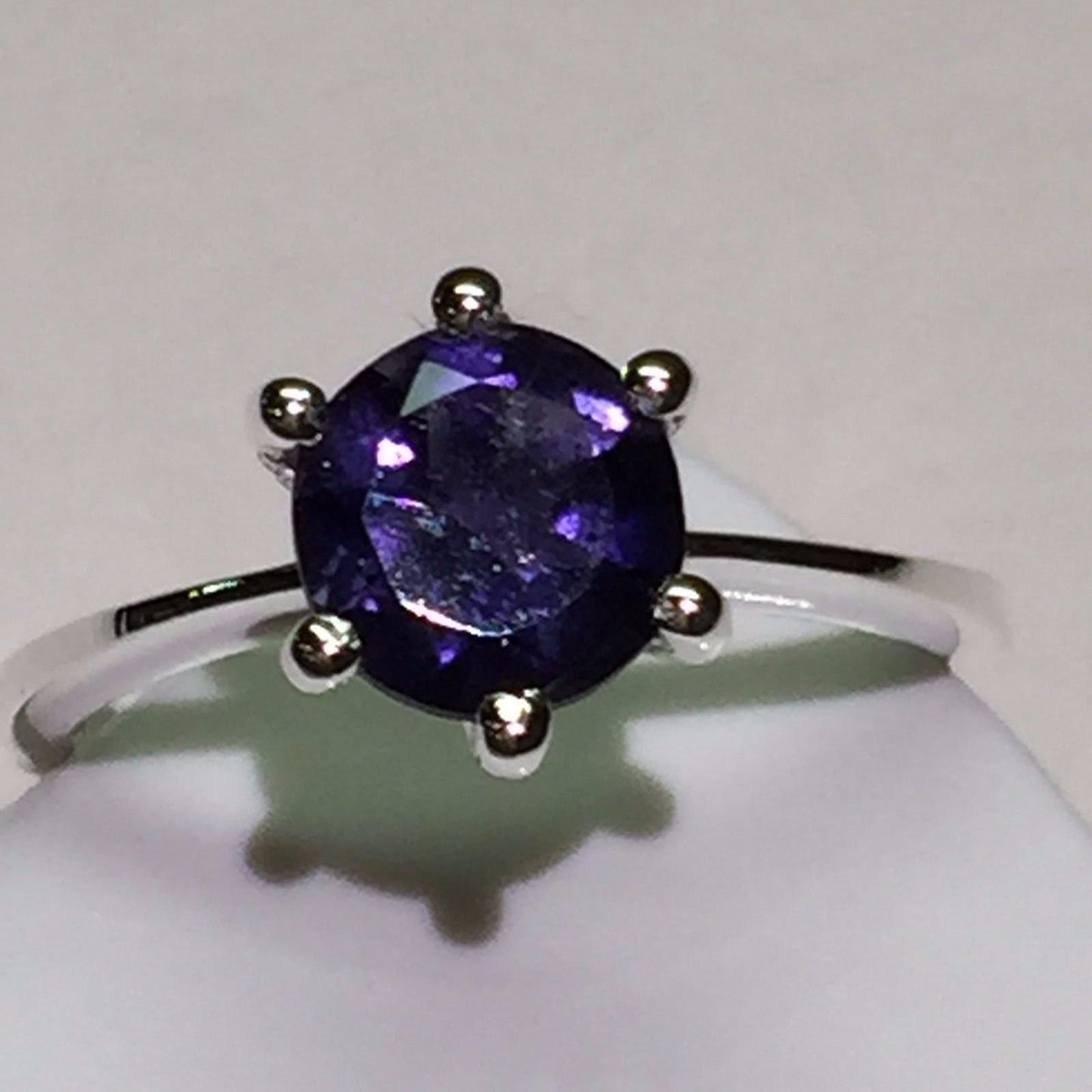 Natural 1ct Iolite Water Sapphire 925 Solid Sterling Silver Solitaire Ring 8 - Natural Rocks by Kala