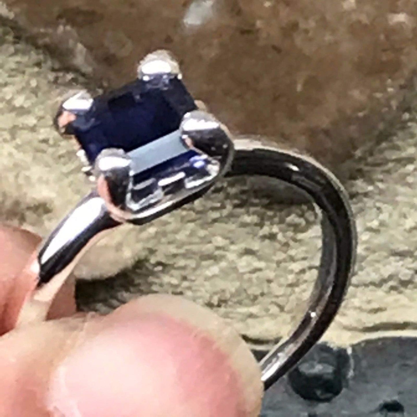 Natural 1ct Iolite 925 Solid Sterling Silver Ring Size 6, 7, 8, 9 - Natural Rocks by Kala