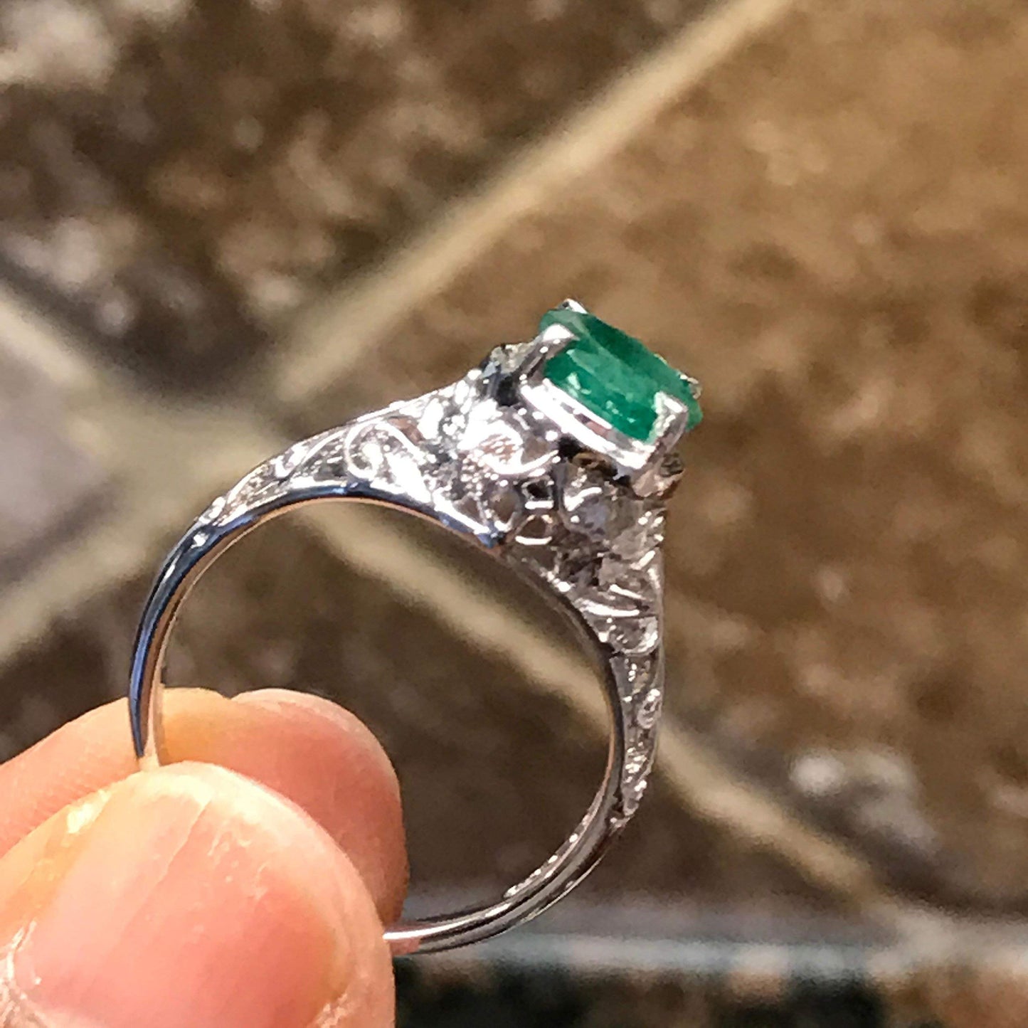 Natural 1ct Green Emerald 925 Solid Sterling Silver Unisex Engagement Ring Size 5, 6, 7, 8, 9 - Natural Rocks by Kala