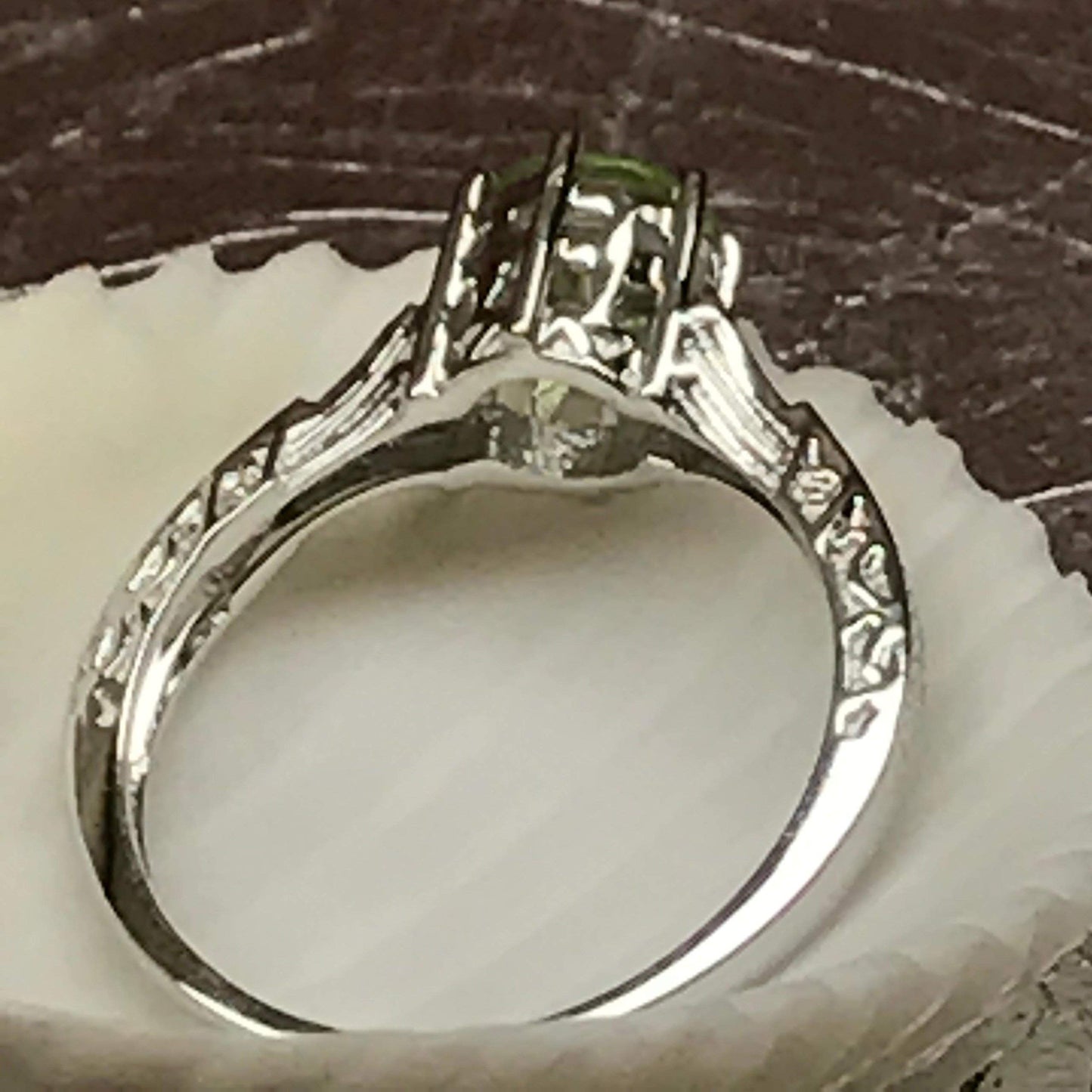 Genuine 1ct Green Peridot 925 Solid Sterling Silver Engagement Ring Size 5, 6, 7, 8, 9 - Natural Rocks by Kala