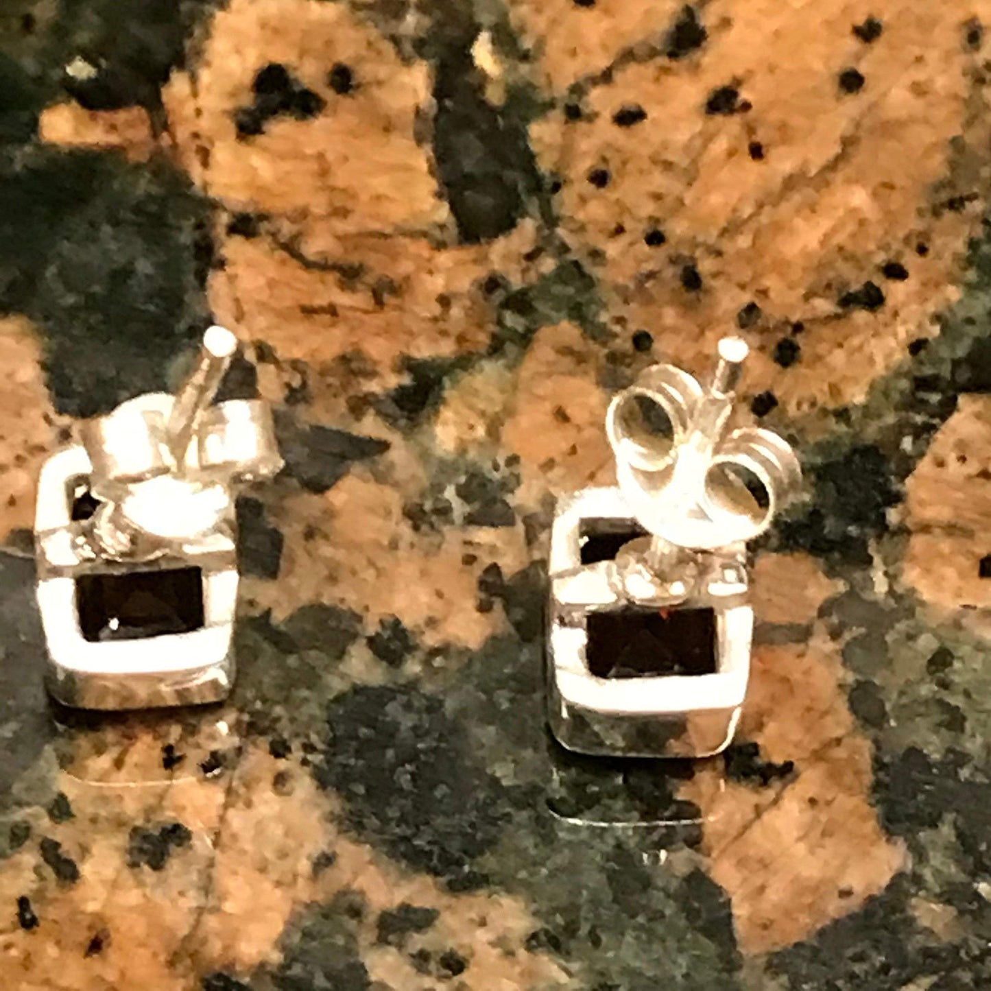 Natural 2ct Pyrope Garnet 925 Solid Sterling Silver Earrings 7mm - Natural Rocks by Kala