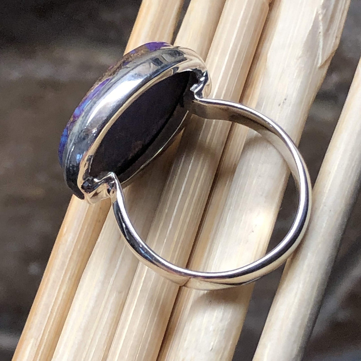 Gorgeous Purple Copper Mohave Turquoise 925 Solid Sterling Silver Ring Size 6.5 - Natural Rocks by Kala