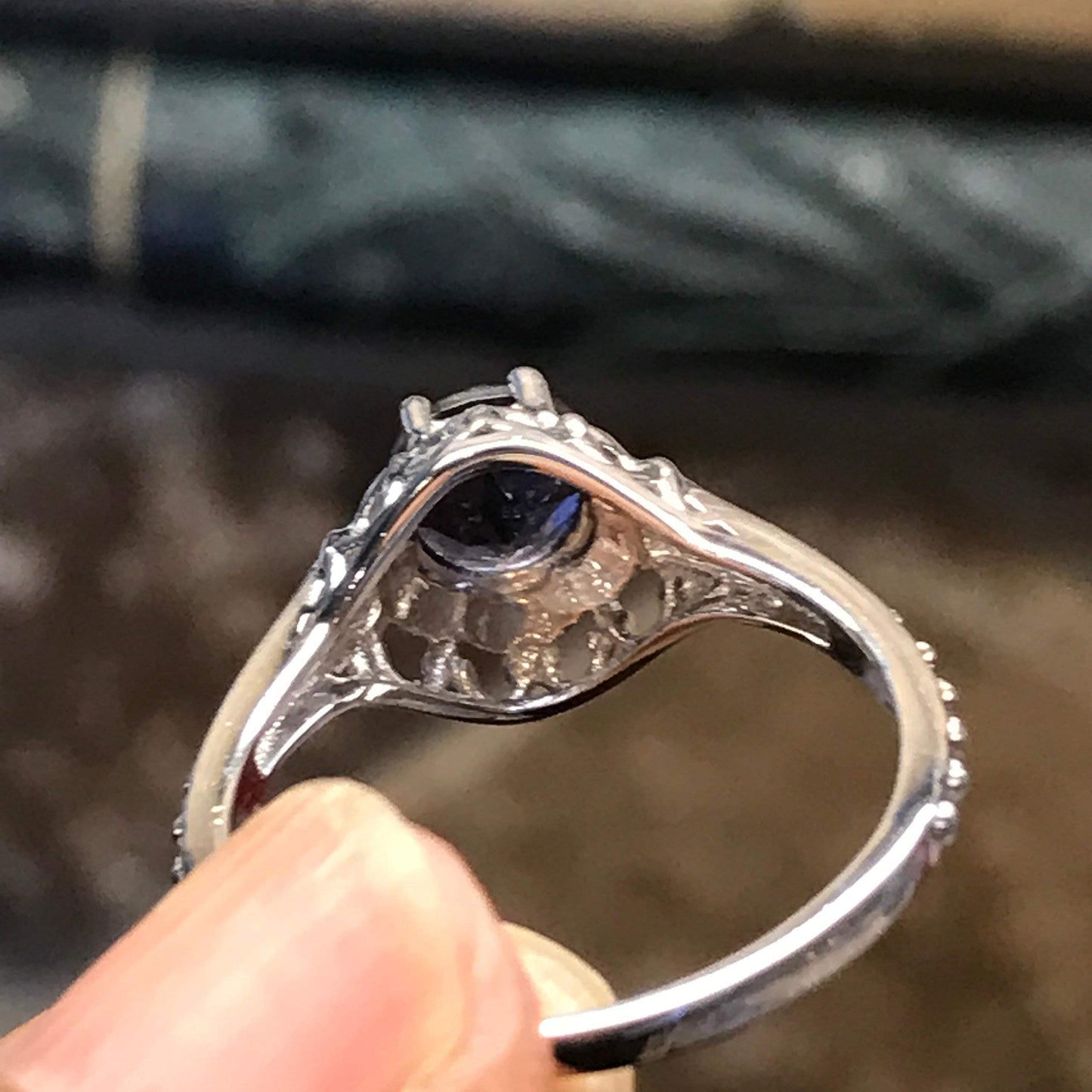 Natural 1ct Iolite 925 Solid Sterling Silver Engagement Ring Size 6, 7, 8 - Natural Rocks by Kala