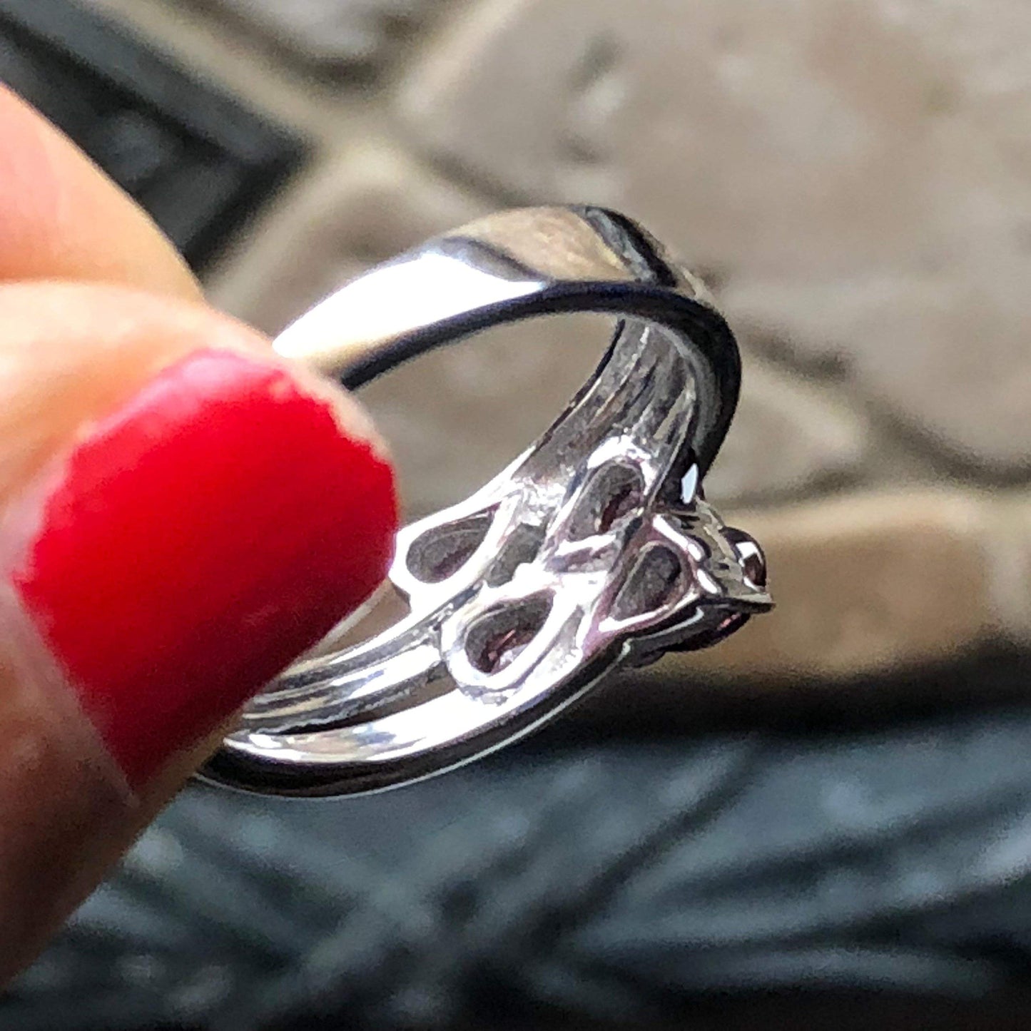 Natural 1ct Rhodolite Garnet 925 Solid Sterling Silver Ring Size 6, 7, 8, 9 - Natural Rocks by Kala