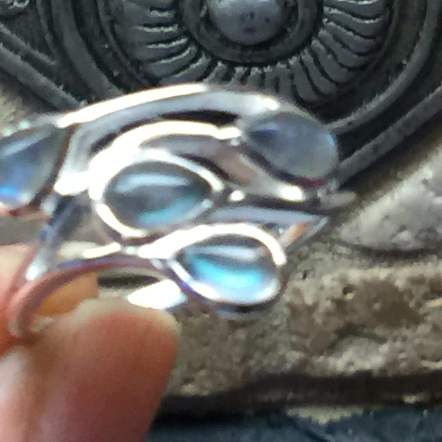 Natural Blue Labradorite 925 Solid Sterling Silver Ring Size 7, 9 - Natural Rocks by Kala