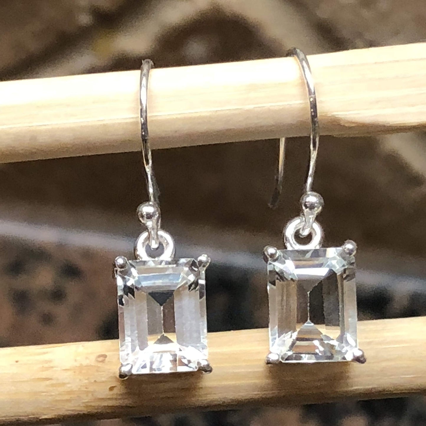 Natural White Quartz 925 Solid Sterling Silver Earrings 25mm - Natural Rocks by Kala