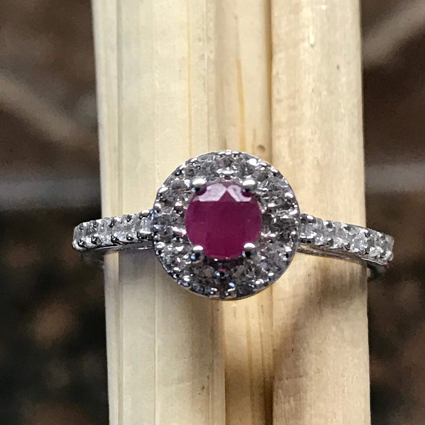 Natural Ruby 925 Solid Sterling Silver Engagement Ring Size 6, 7, 8, 9 - Natural Rocks by Kala